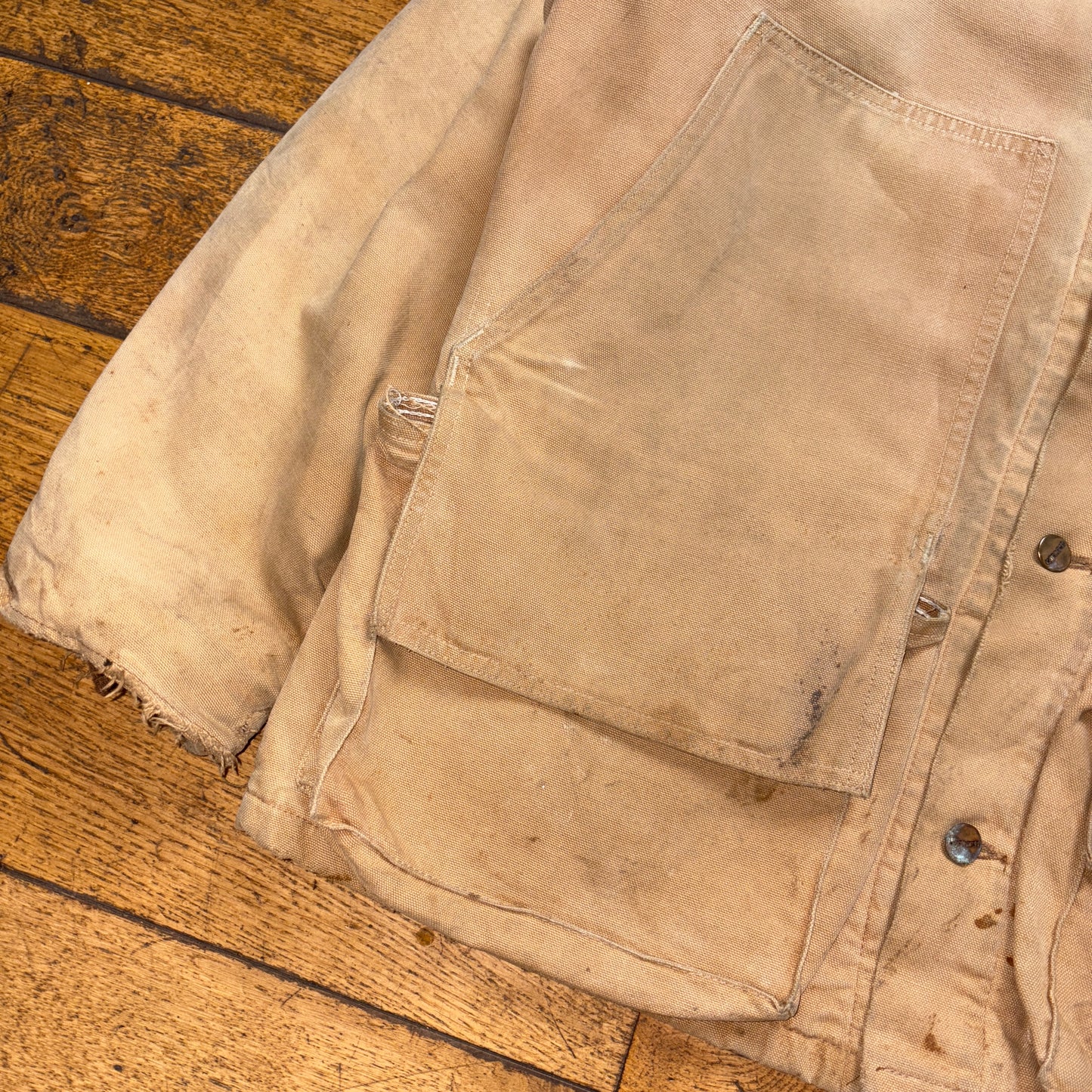 Vintage Carhartt Hunting Brown Suede Workwear Jacket - L
