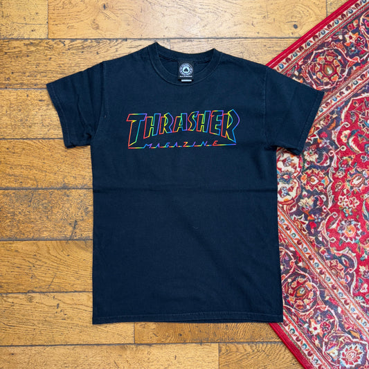 Vintage Thrasher Black Skate Womens Graphic T-Shirt - S