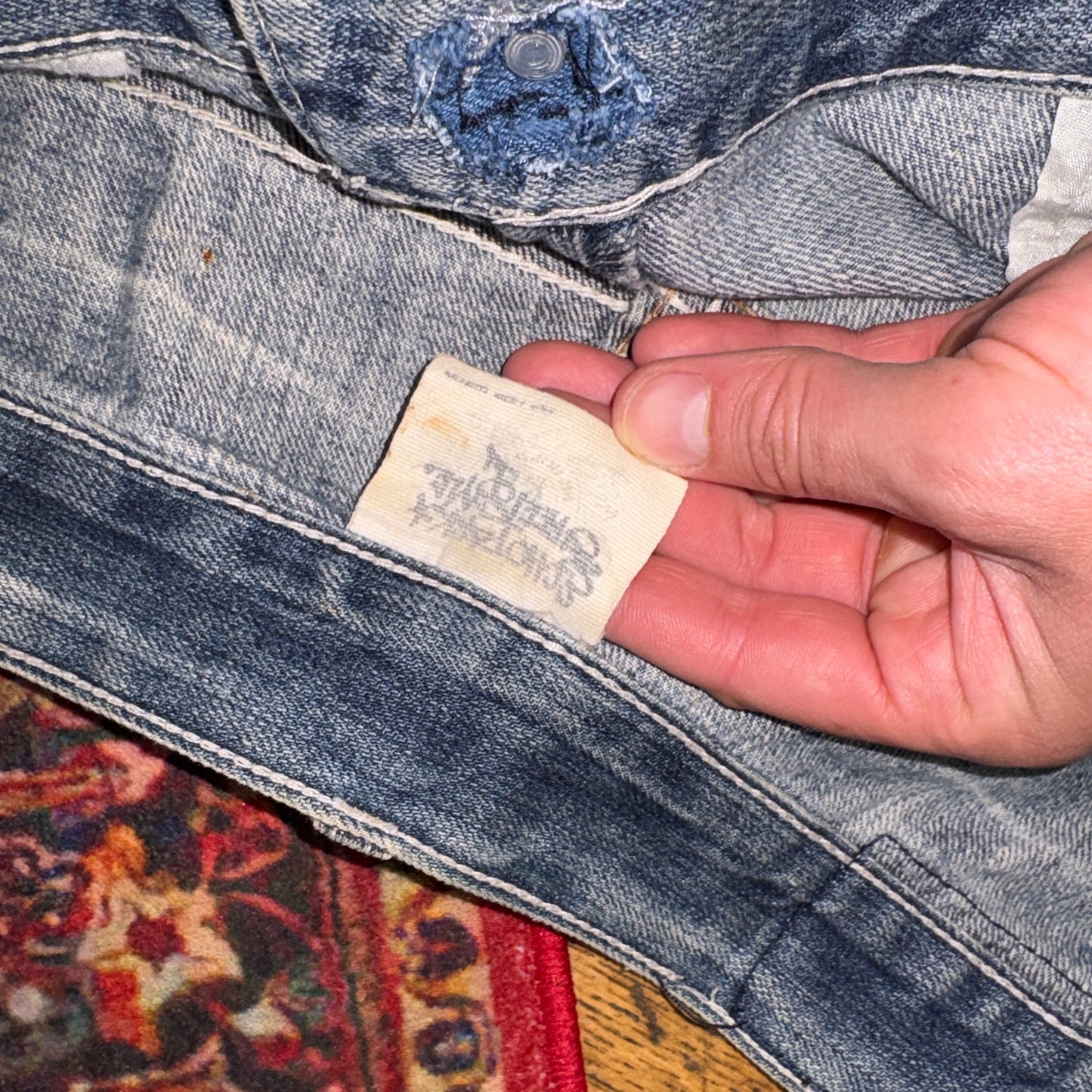 Vintage Echo Park Blue Embroidered Y2K Hip Hop Baggy Jeans Shorts Jorts - 36