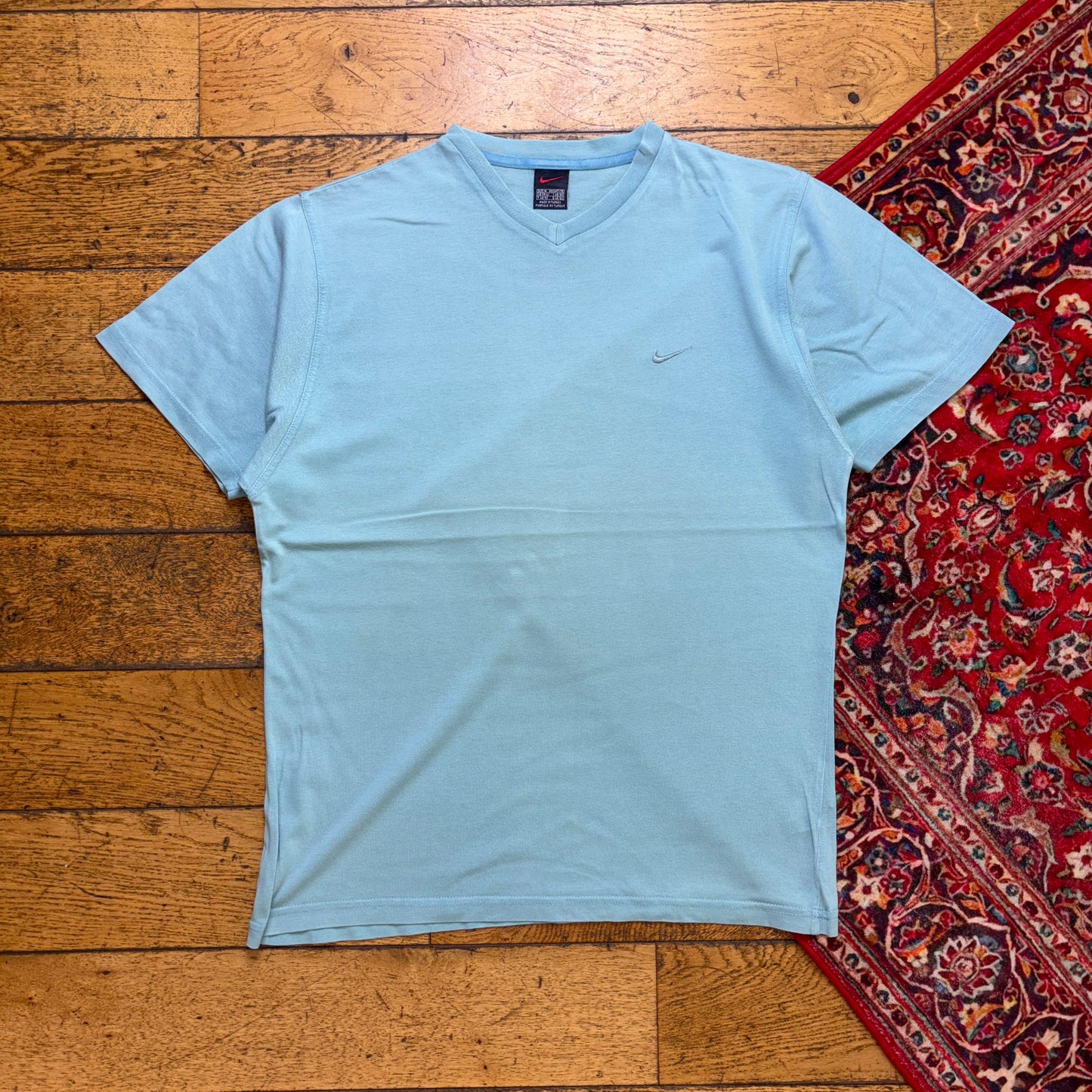 Vintage 00s Y2K Nike Blue Embroidered Swoosh T-Shirt - M