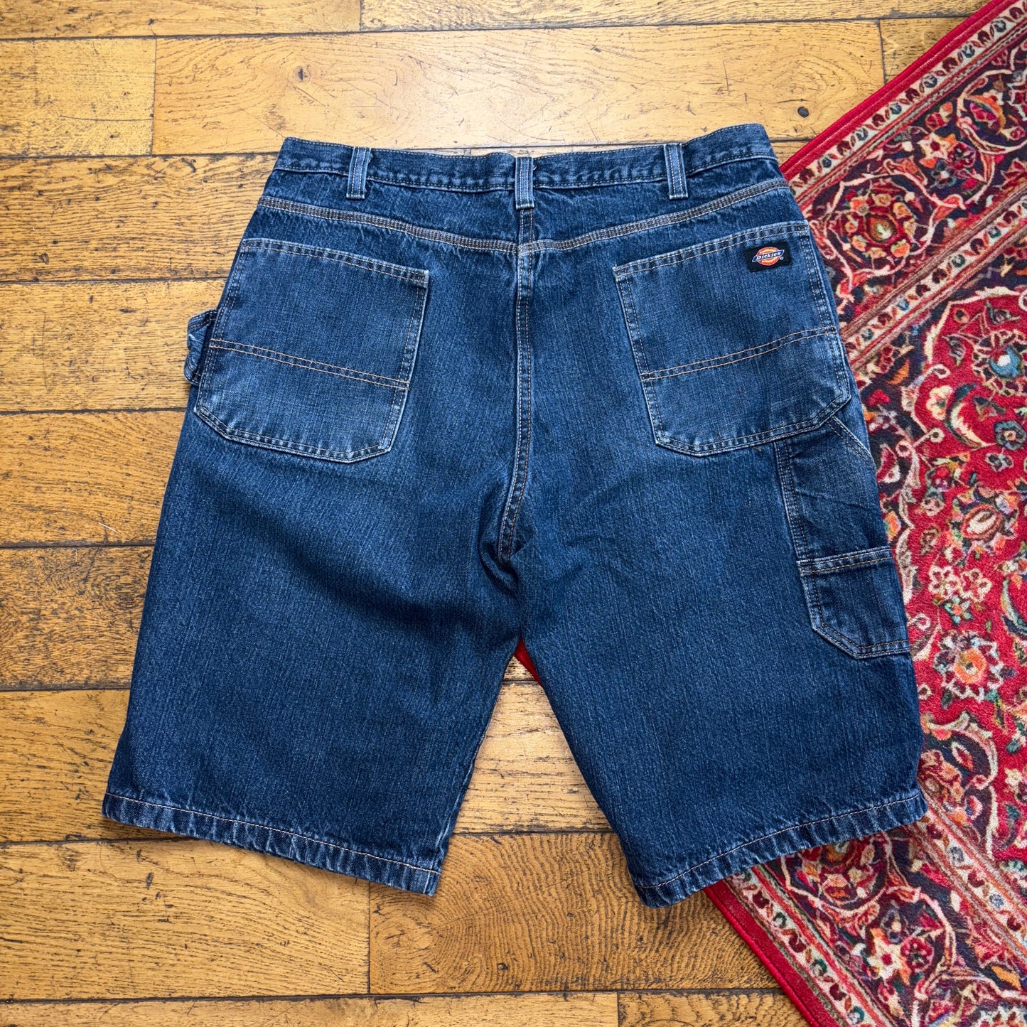 Vintage Dickies Workwear Carpenter Blue Baggy Shorts - 38