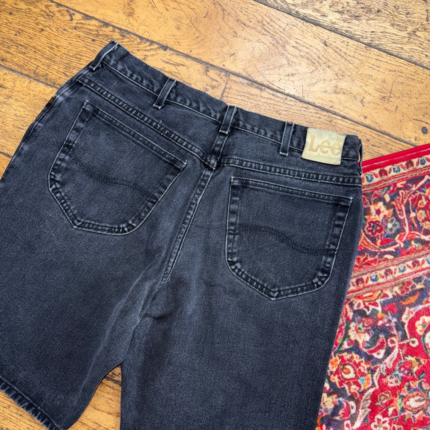 Vintage Lee Black Y2K Baggy Shorts Jorts - 34