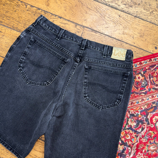 Vintage Lee Black Y2K Baggy Shorts Jorts - 34