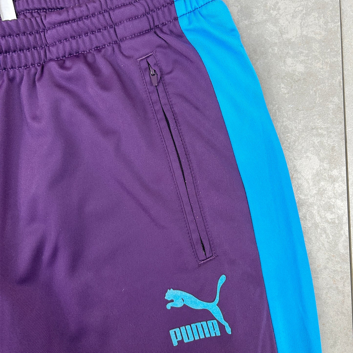 Vintage Puma Purple Baggy Tracksuit Sweatpants Track Pants Bottoms - M