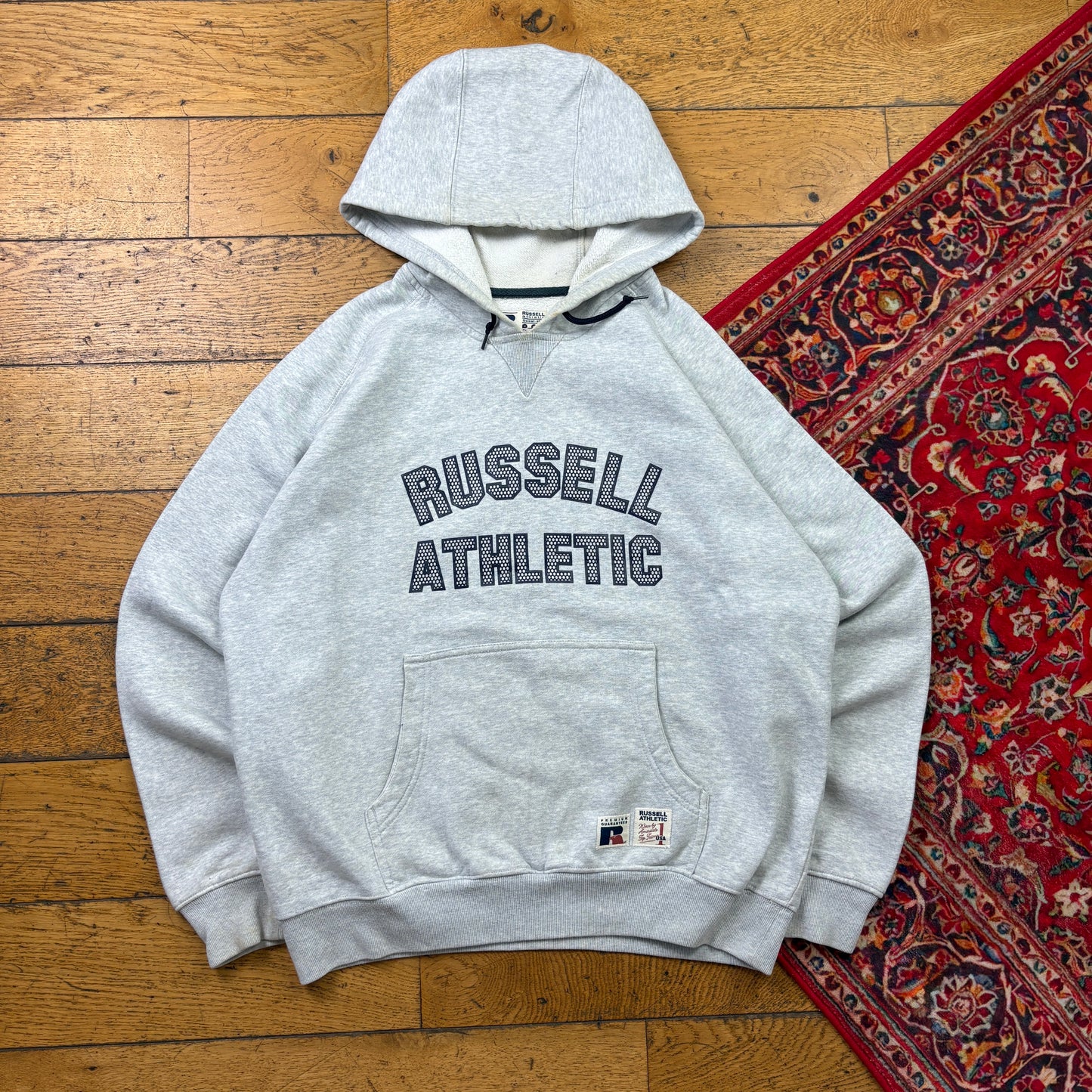 Vintage Grey Russell Athletic Grey Hoodie Sweatshirt - XL