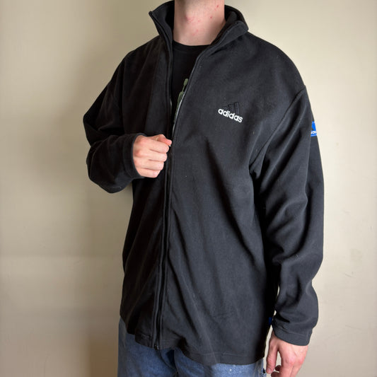 Vintage 90s Adidas Black Embroidered Fleece Sweatshirt -2XL