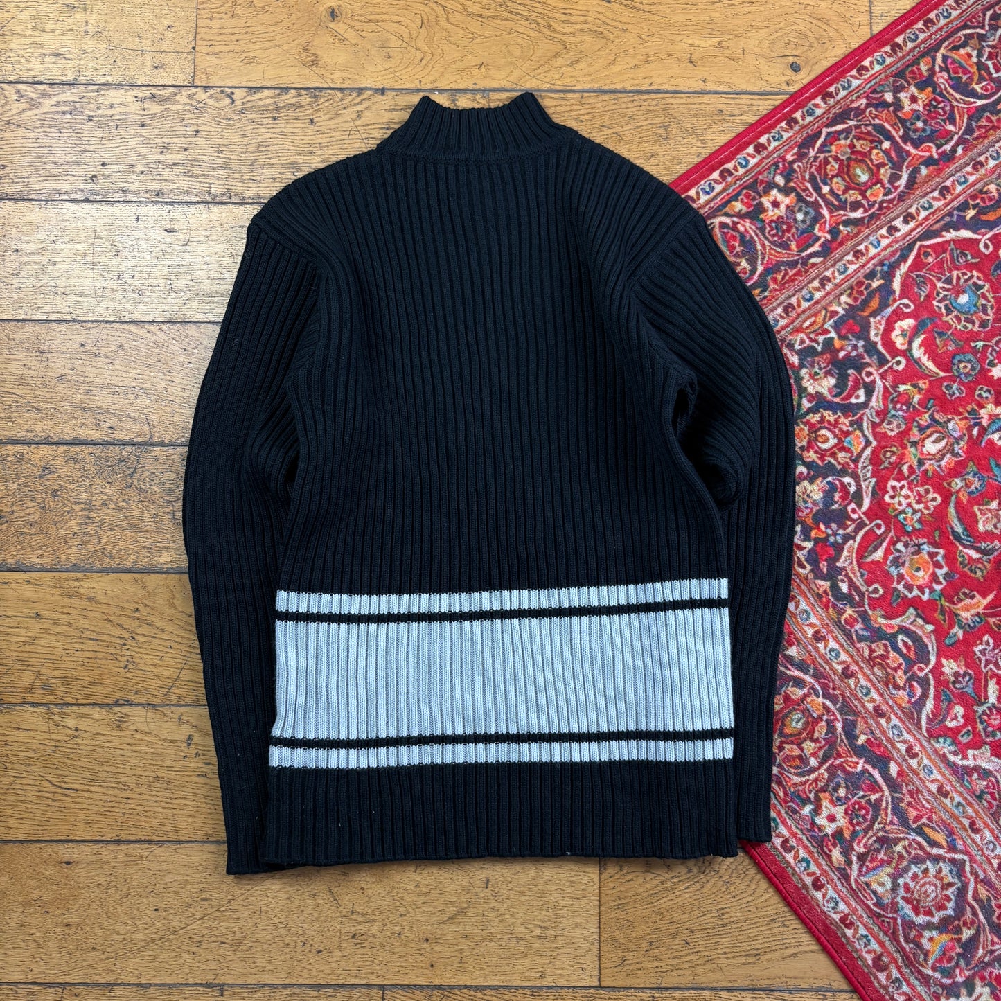Vintage Levis Black Stripe Chunky Knit Jumper - XS