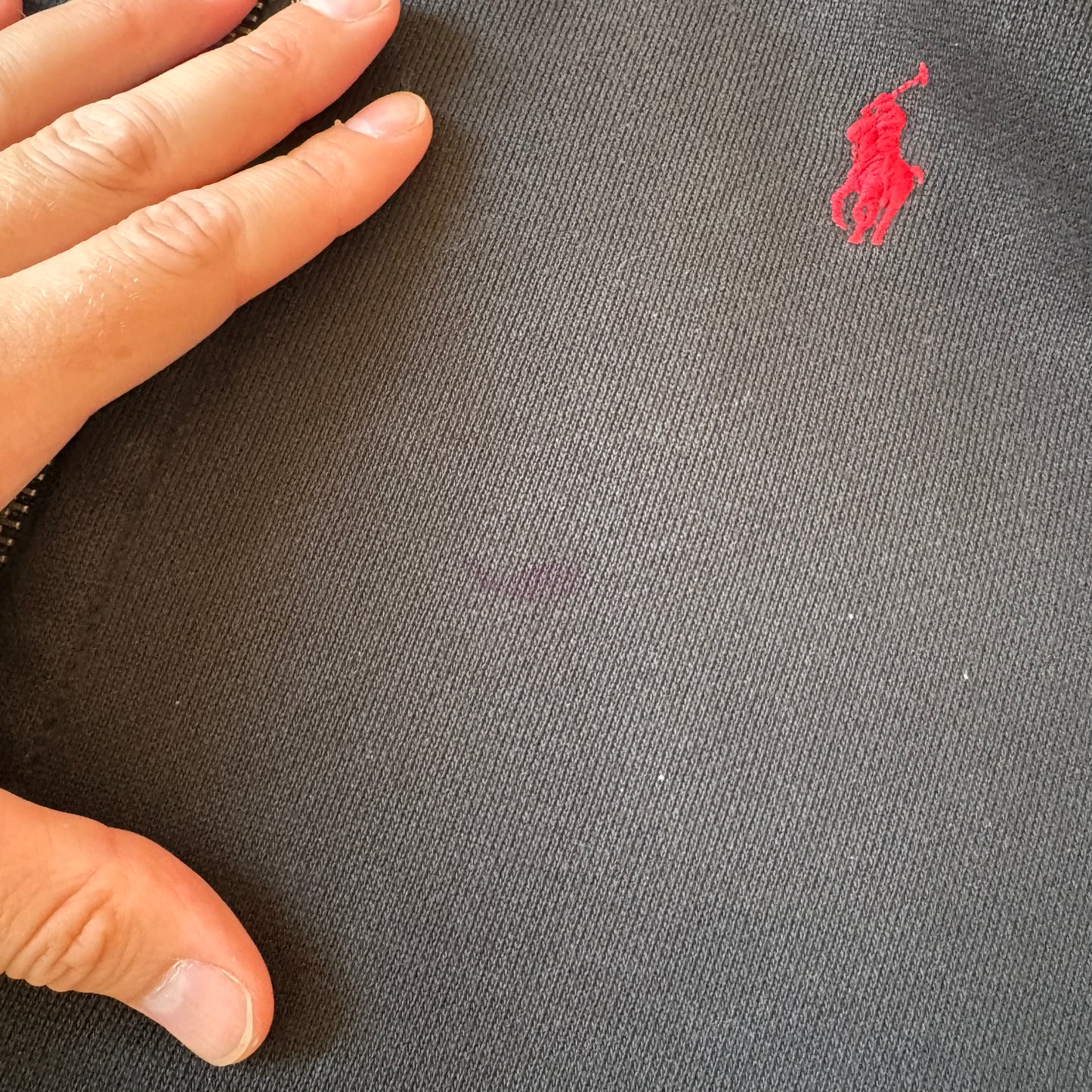 Vintage Ralph Lauren Black Zip Hoodie Embroidered Sweatshirt - M