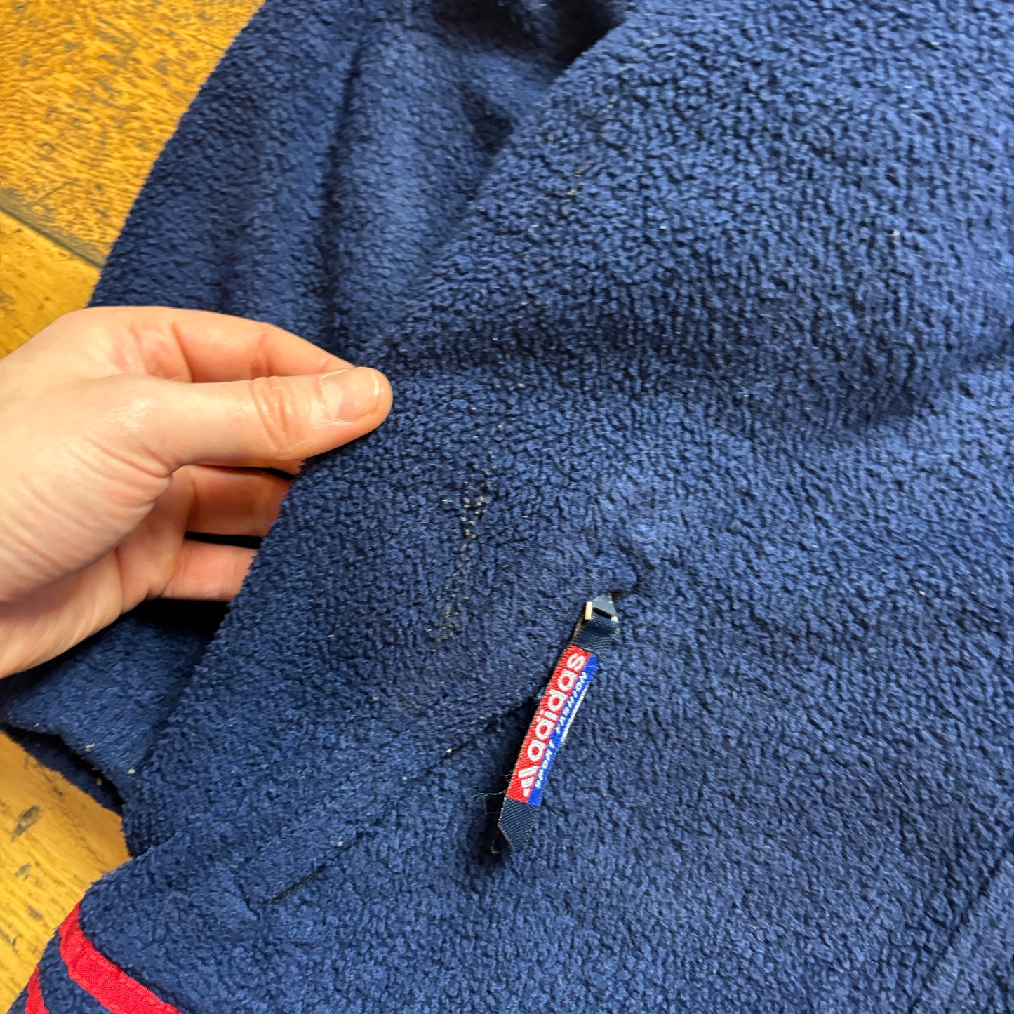 Vintage 90s Navy Adidas Embroidered Fleece Zip Sweatshirt - M
