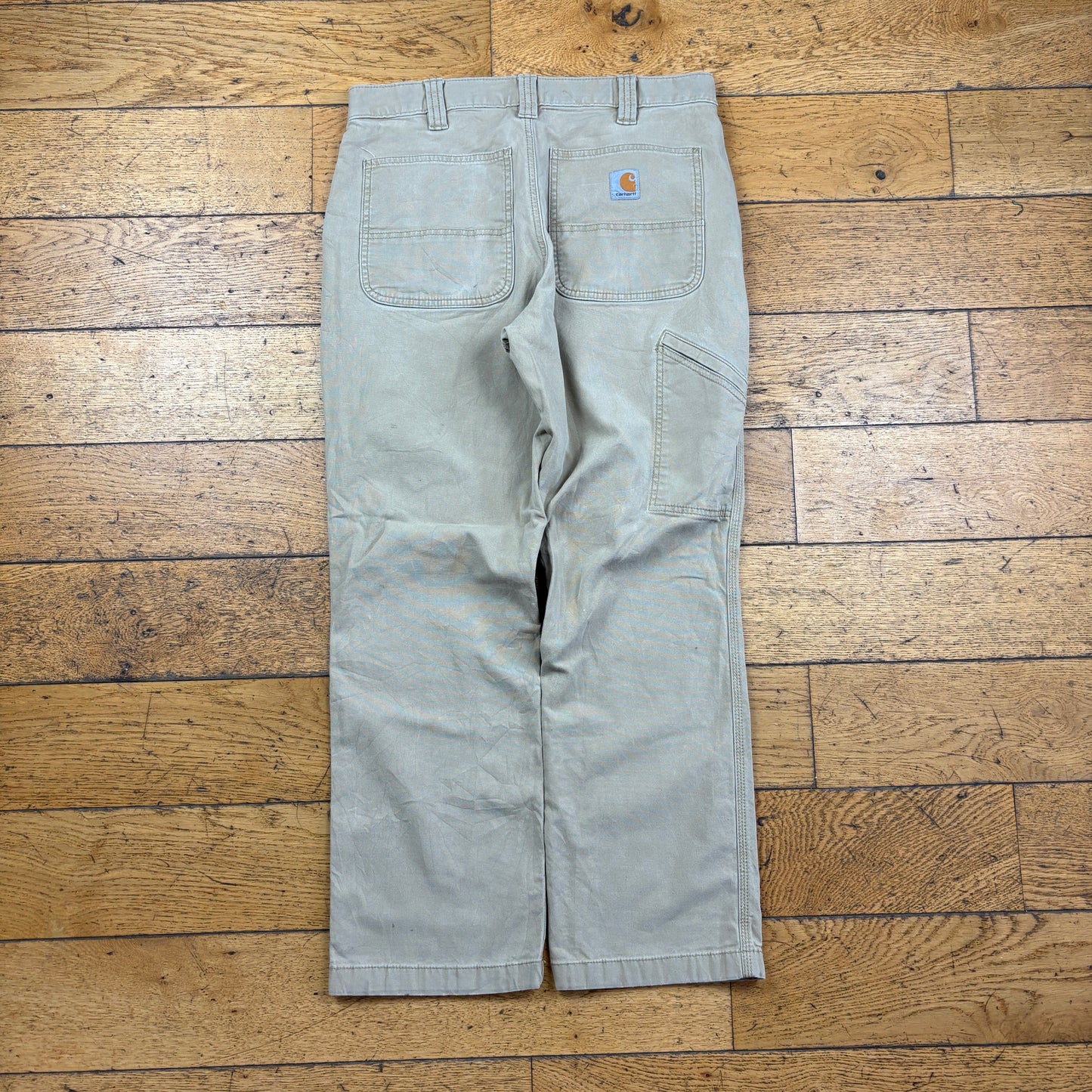Vintage Carhartt Cream Workwear Carpenter Baggy Trousers - 32