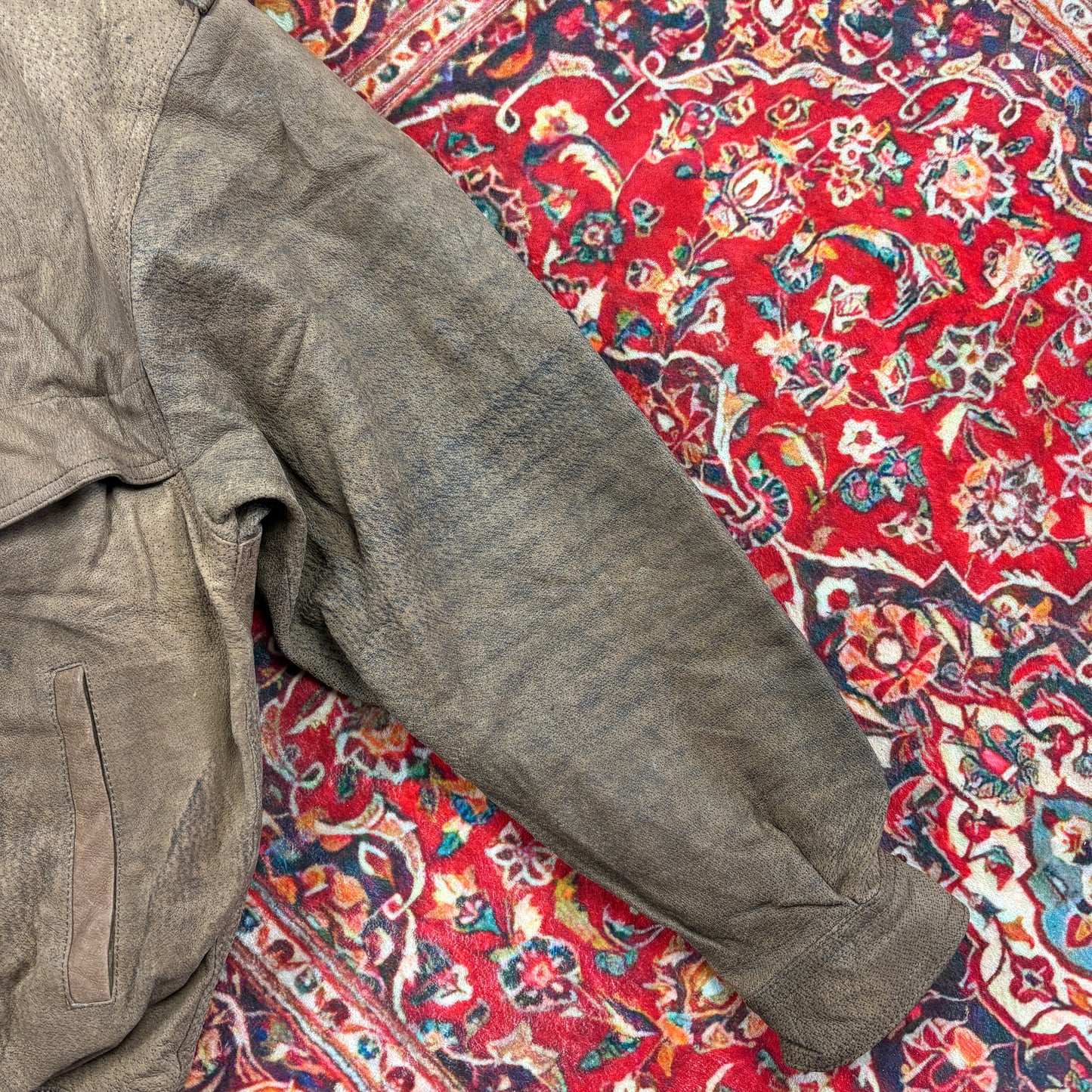 Vintage Bomber Suede Aviator Brown Leather Jacket - L