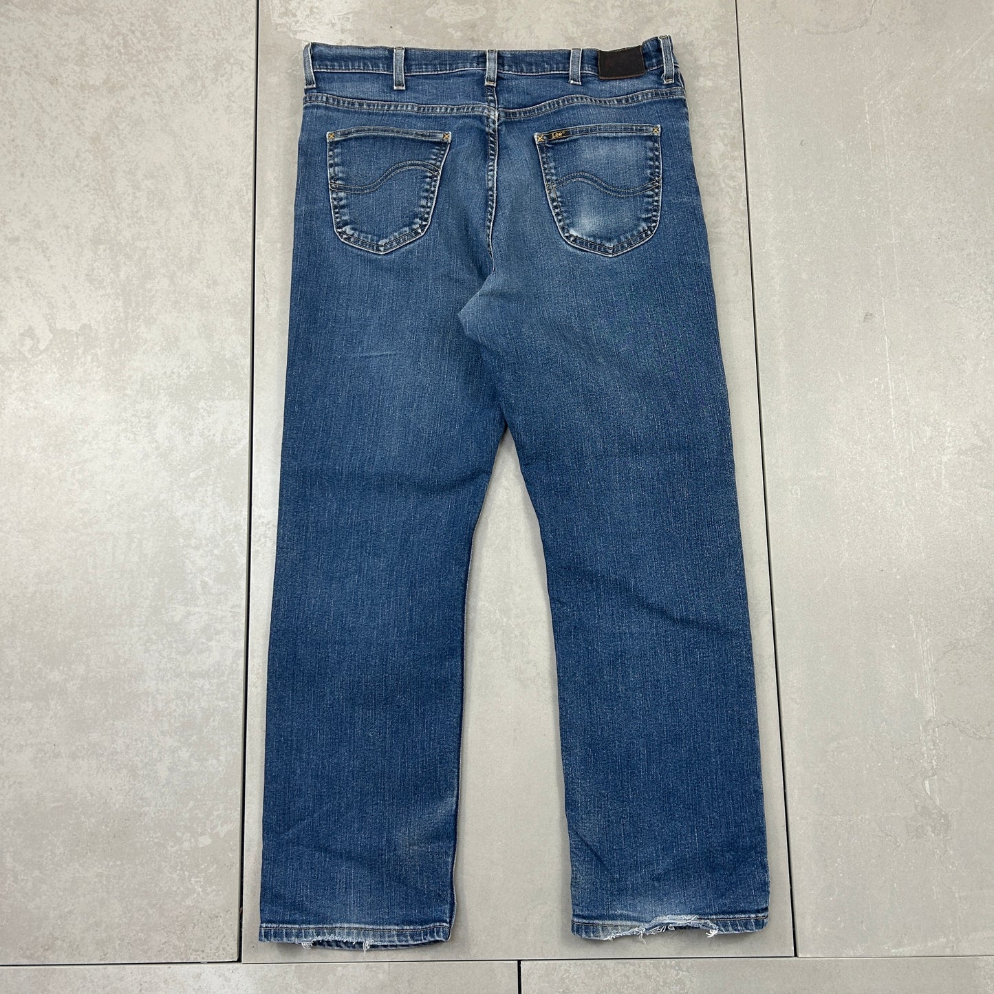 Vintage Lee Straight Blue Denim Jeans - 38
