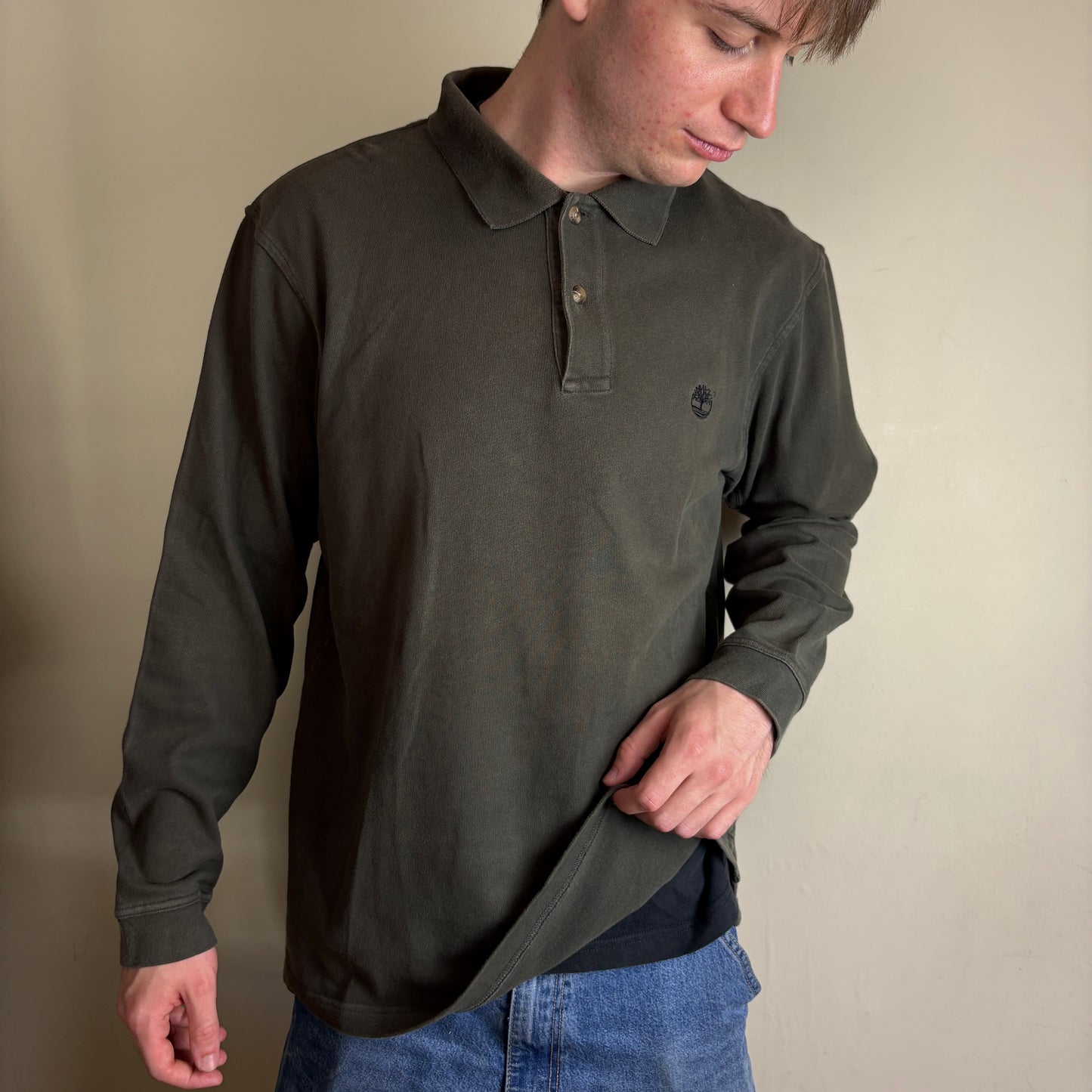 Vintage Timberland Green Rugby Polo Shirt - L