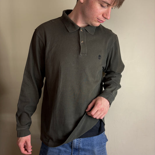 Vintage Timberland Green Rugby Polo Shirt - L
