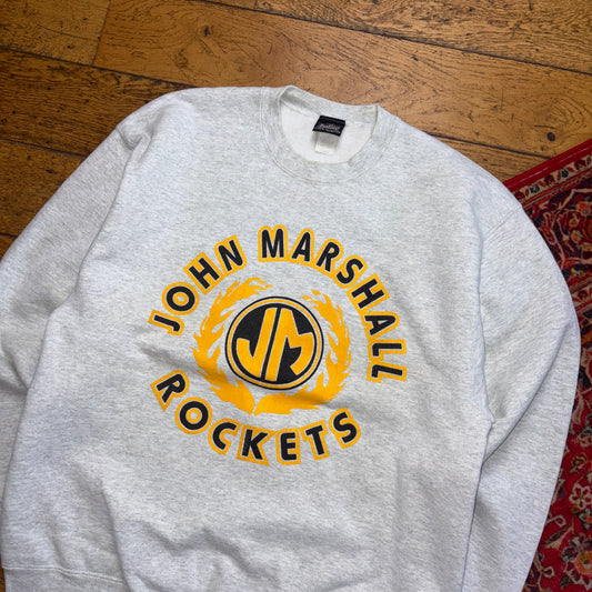 Vintage 90s USA College Varsity Grey Sweatshirt - L