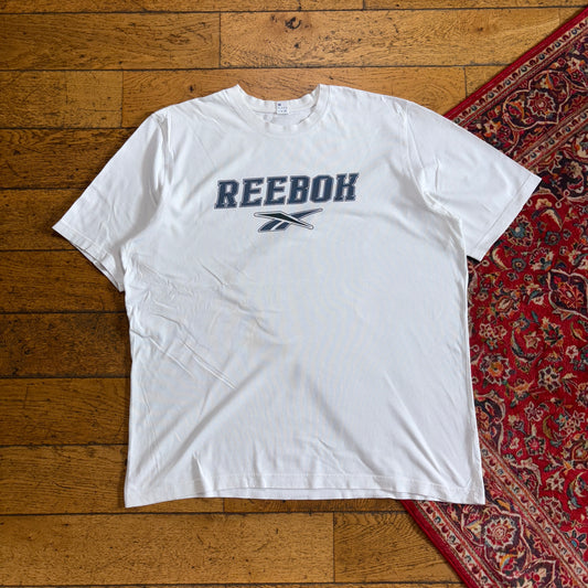 Vintage White Reebok Spellout Graphic T-Shirt - XL