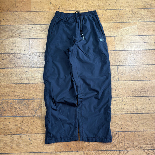 Vintage Black Starter Baggy Tracksuit Sweatpants Track Pants Bottoms - M