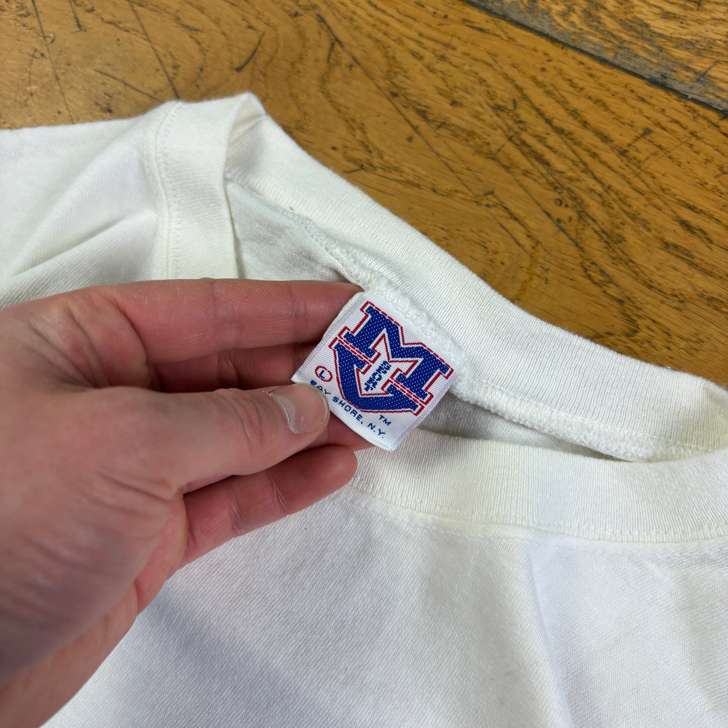 Vintage 90s Funny White Single Stitch Graphic T-Shirt - S