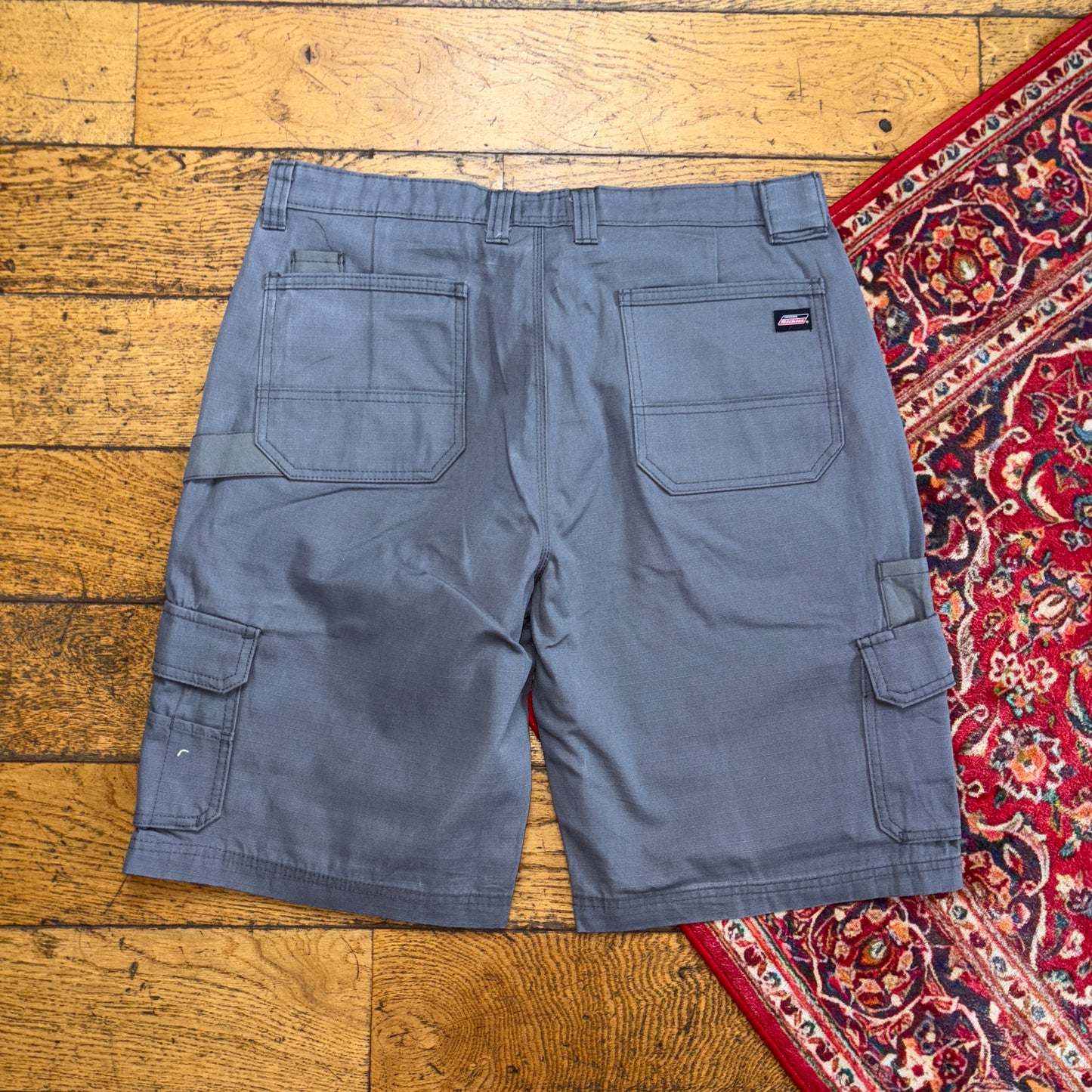 Vintage Dickies Workwear Carpenter Grey Baggy Shorts - 36