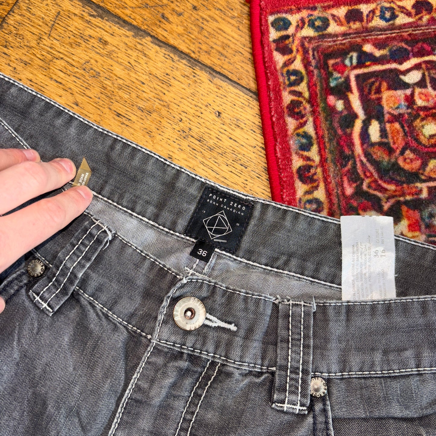 Vintage Grey Denim Shorts - 36