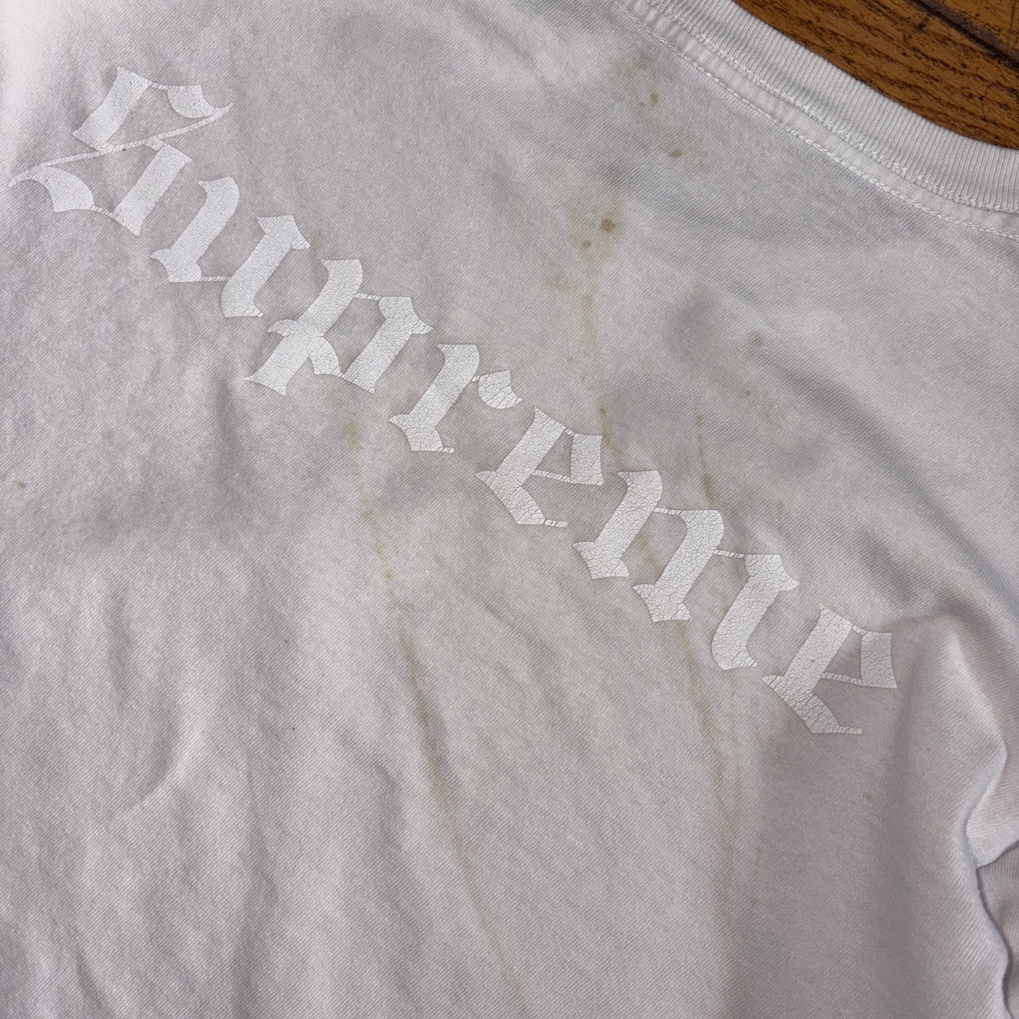 Vintage Supreme White Graphic T-Shirt - M