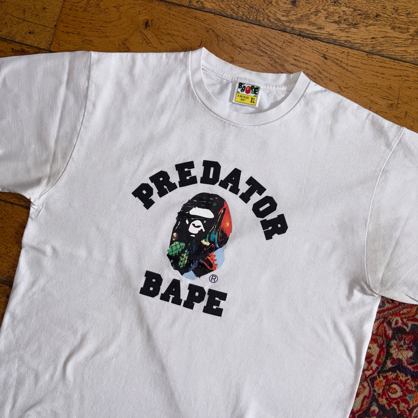 Vintage BAPE Bathing Ape Predator White Graphic T-Shirt - M