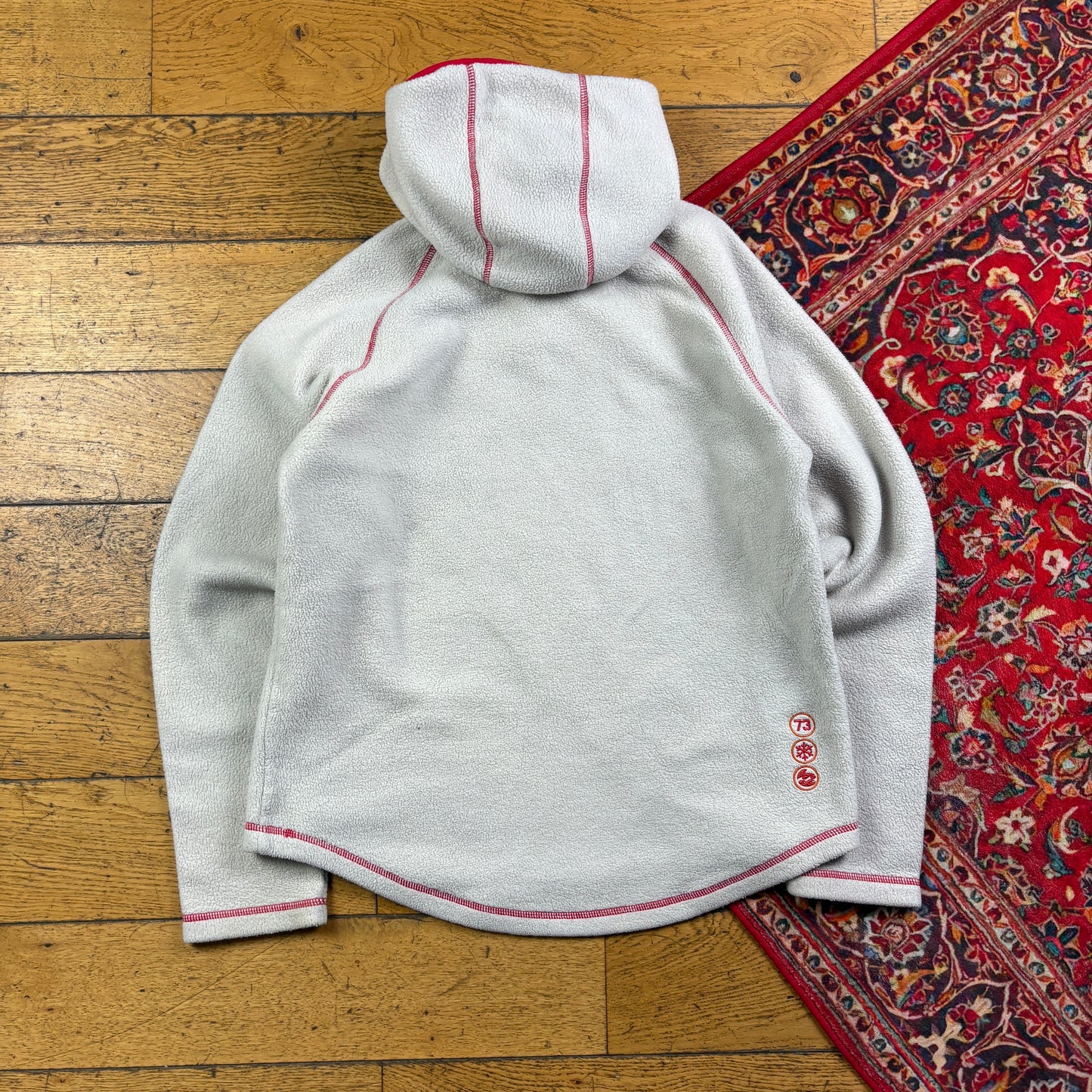 Vintage Billabong Cream Fleece Surfwear Hoodie Embroidered Sweatshirt - S