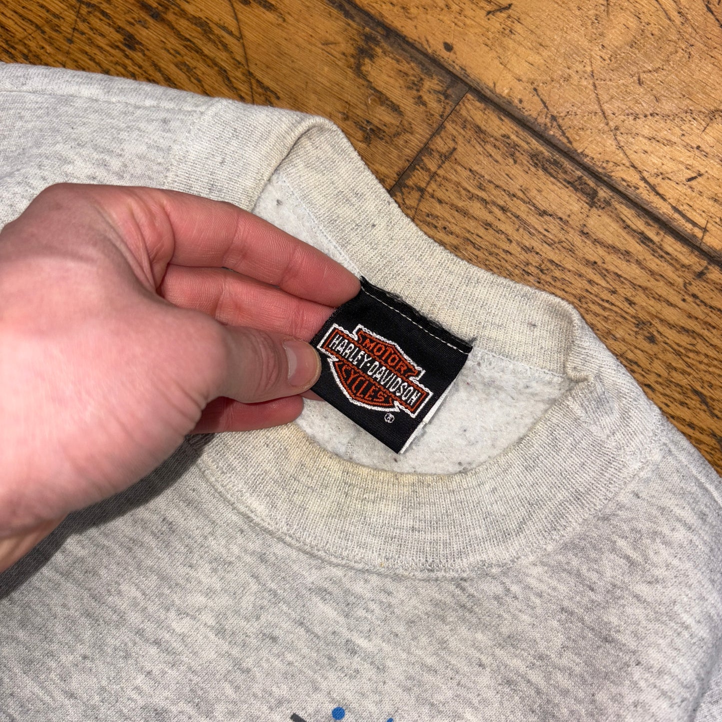 Vintage 1996 Harley Davidson Grey Hanes Graphic Sweatshirt - M
