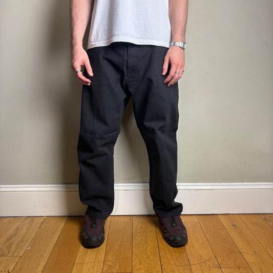 Vintage Dickies Black Workwear Carpenter Baggy Trousers - 38S
