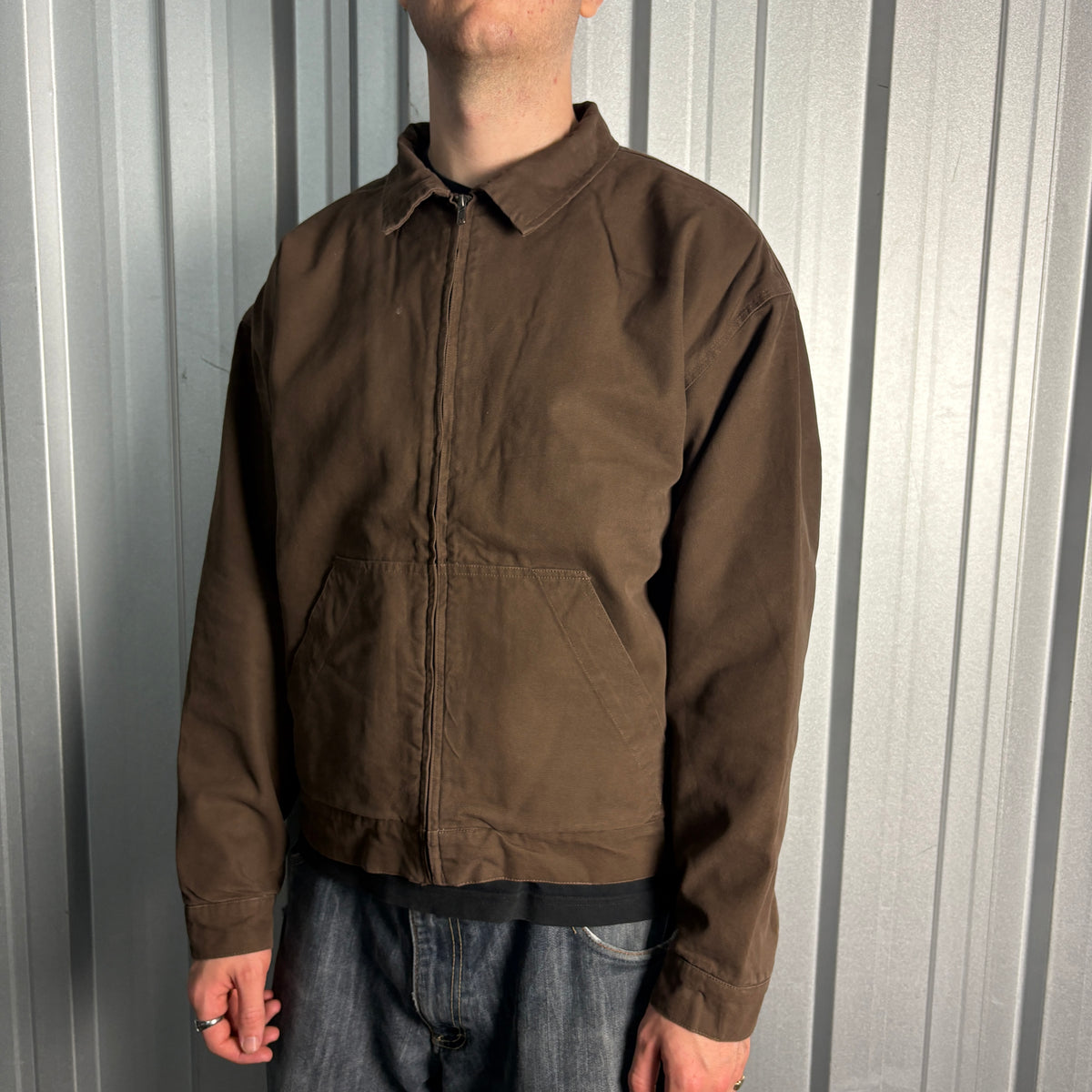 Brown Sampson and Taylor Bronze Snakeshop Boxy Detroit Workwear Jacket - M