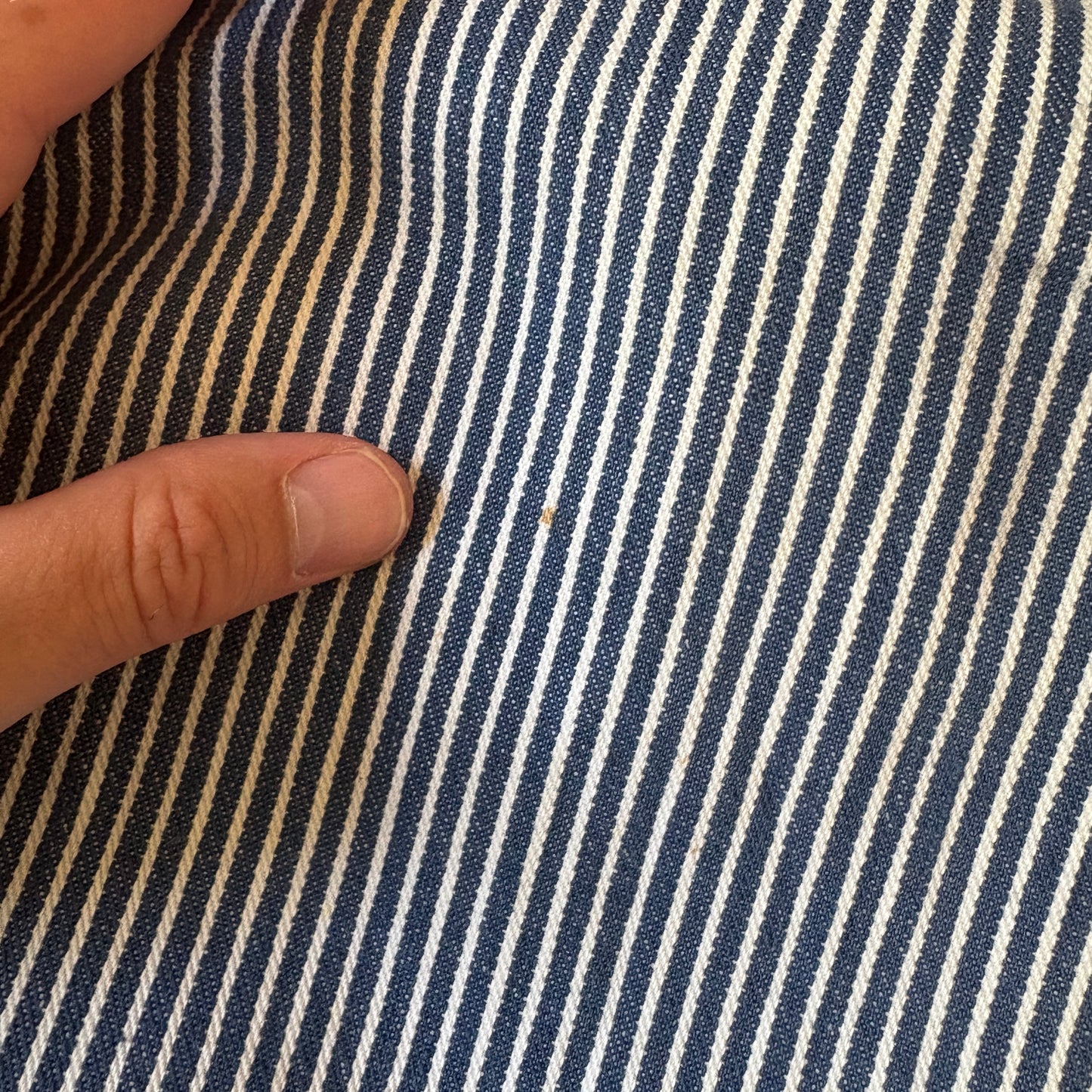 Vintage Osh Kosh Pinstripe Blue White Workwear Dungarees Overalls - M