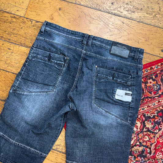Vintage Hip Hop Motorbike Blue Shorts Jorts - 34