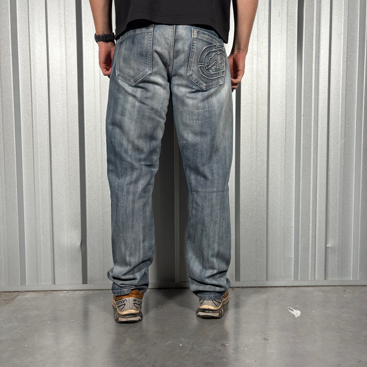 Ecko Unltd Blue Y2K Hip Hop Embroidered Straight Jeans - 36R