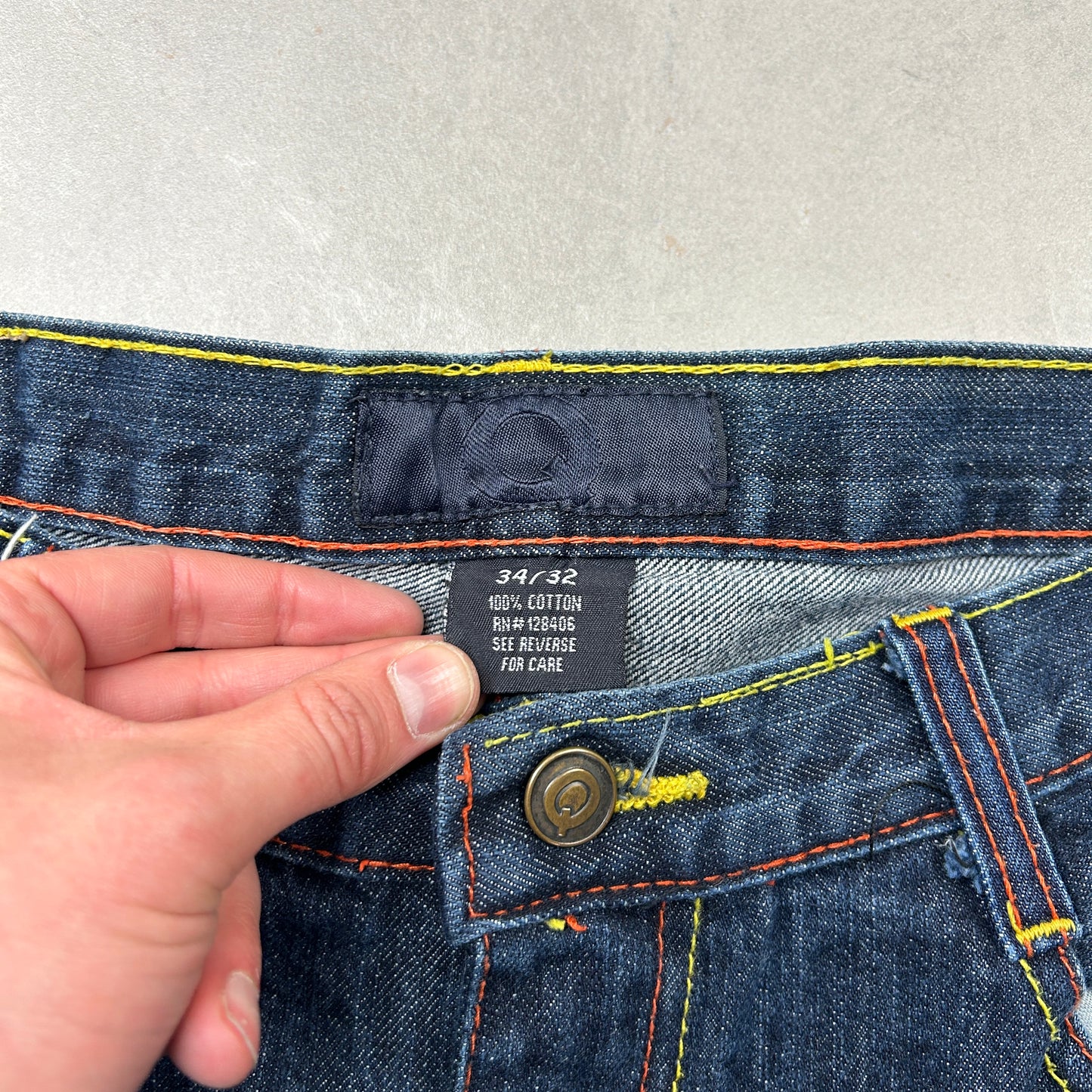 Vintage Embroidered Hip Hop Baggy Blue Jeans - 34