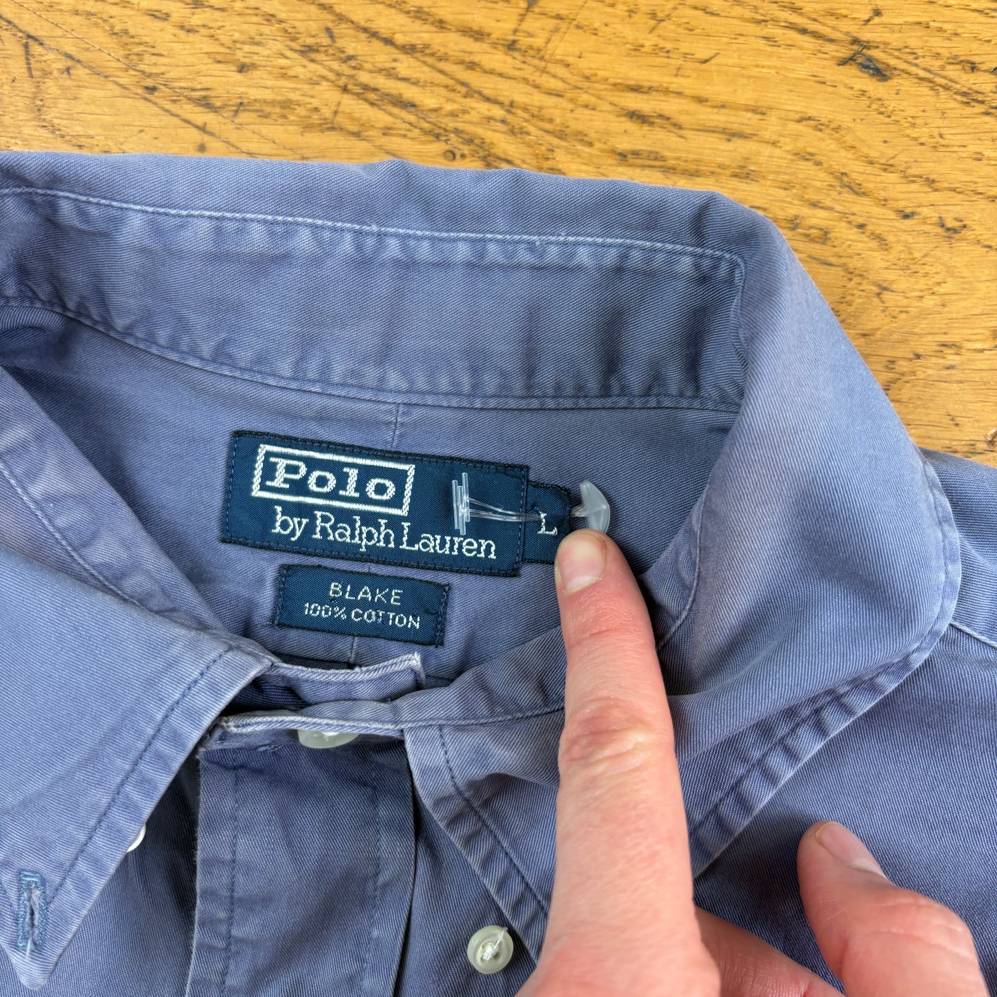 Vintage Ralph Lauren Blue Purple Embroidered Shirt - XL