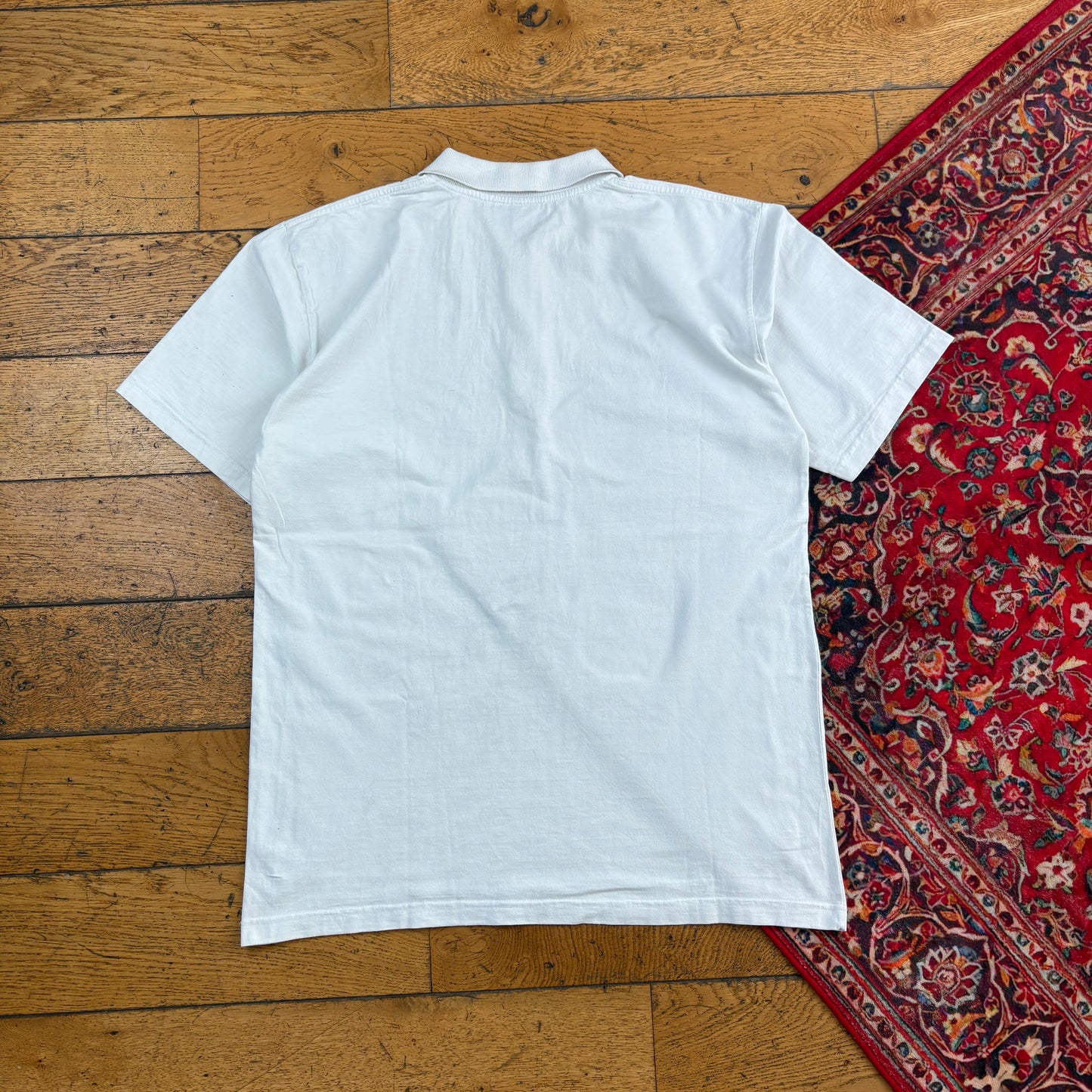 Vintage Hugo Boss Tennis White Pattern Polo Shirt - M