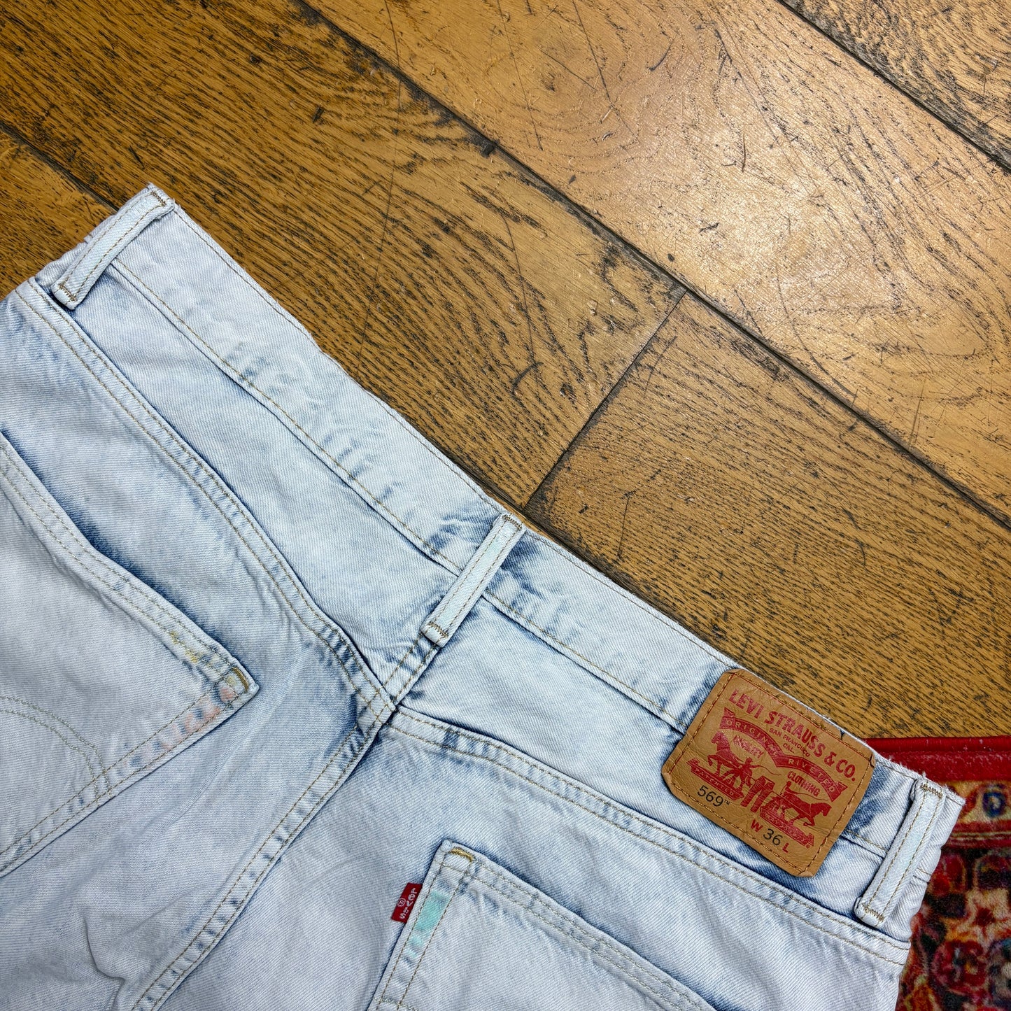 Vintage Levis 569 Blue Baggy Denim Shorts - 36