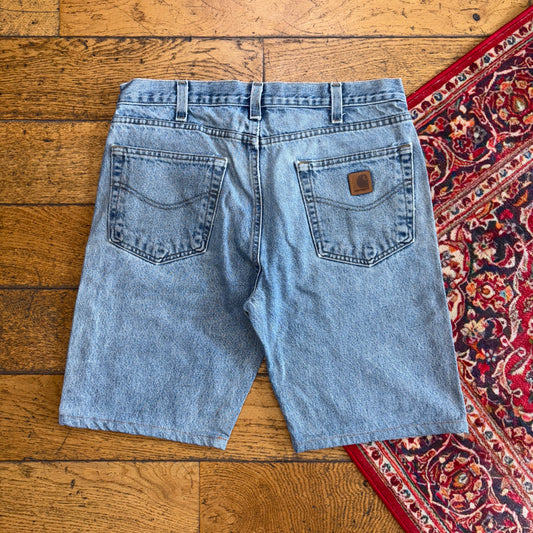 Vintage Carhartt Workwear Baggy Blue Carpenter Shorts - 33