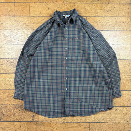 Vintage Carhartt Green Check Workwear Shirt - XL