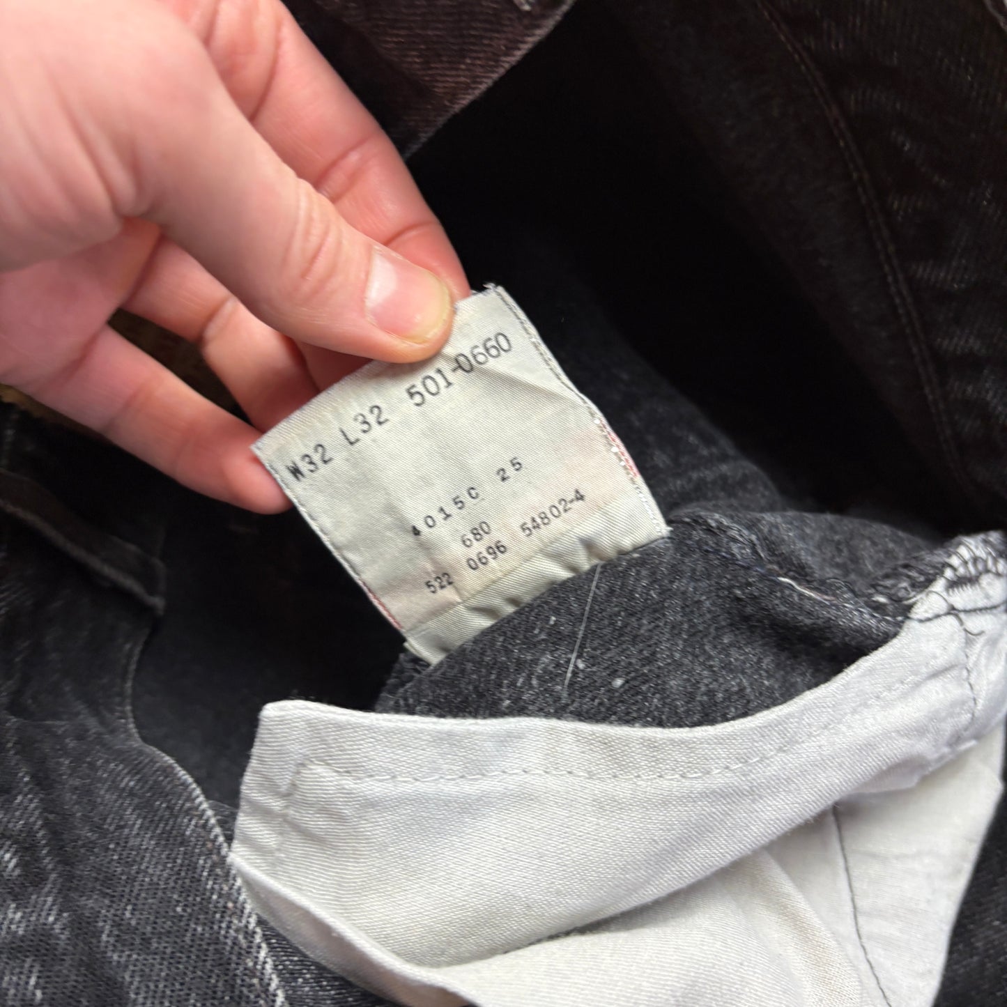 Vintage Levis 501 Straight Black Denim Jeans - 32R