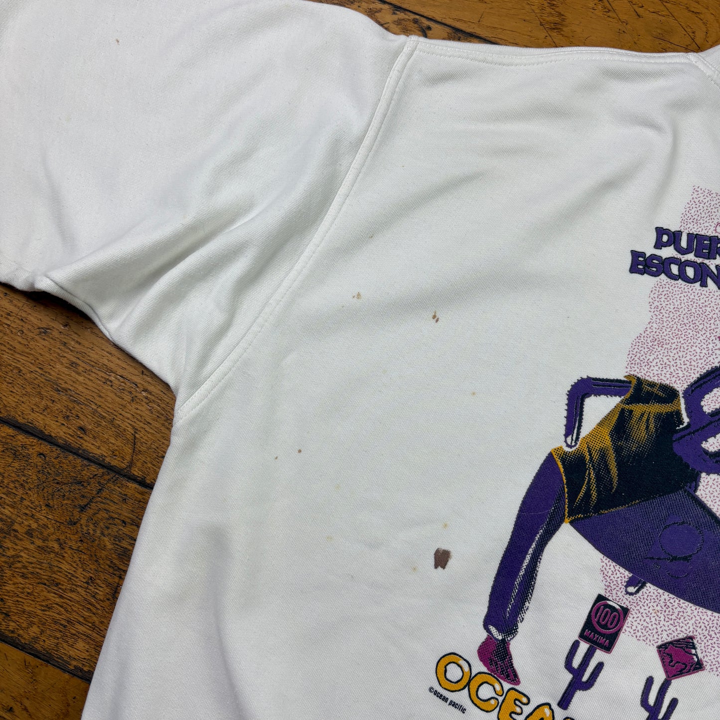 Vintage White Ocean Pacific Surfwear Sweatshirt - XL