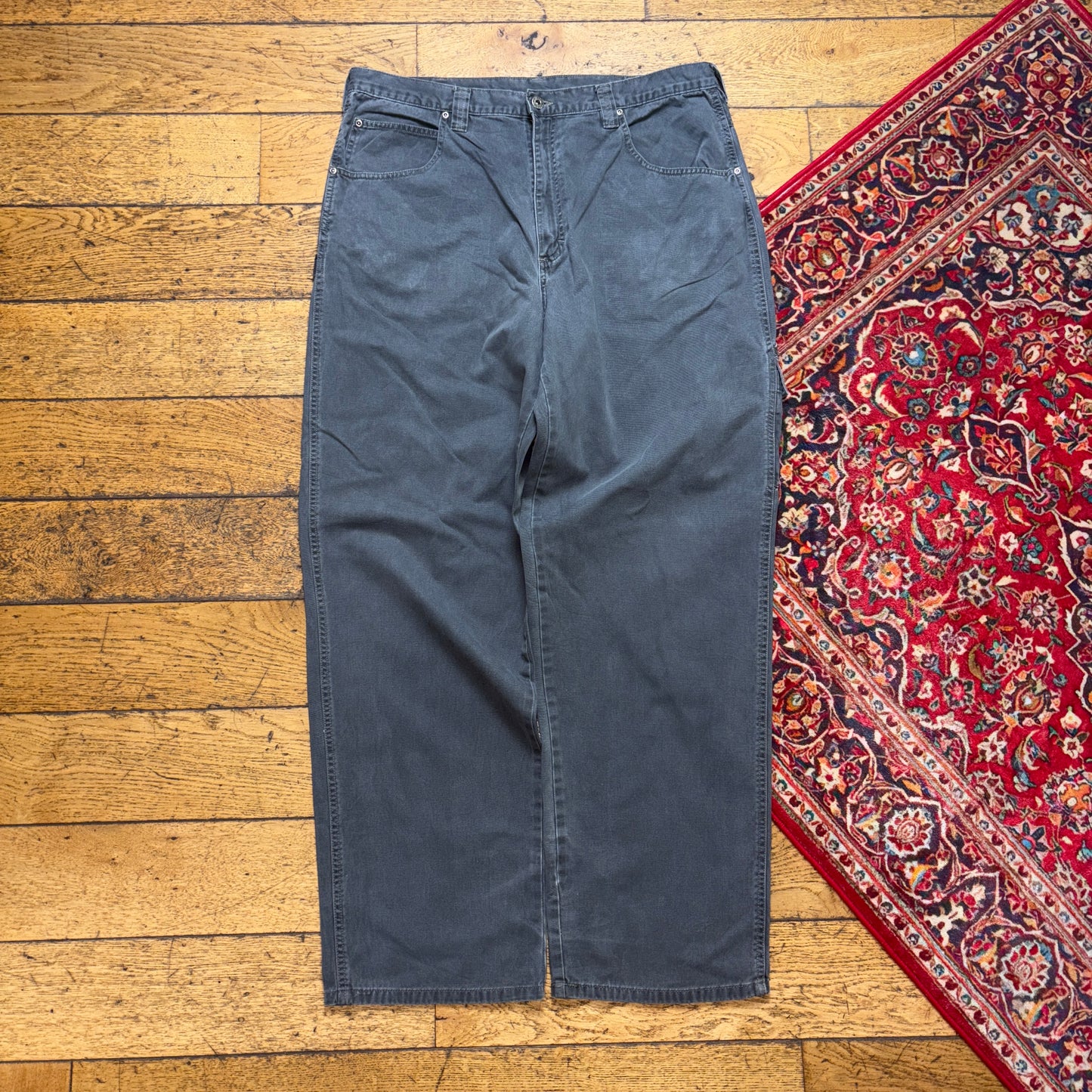Vintage Wrangler Grey Carpenter Workwear Baggy Trousers - 38L