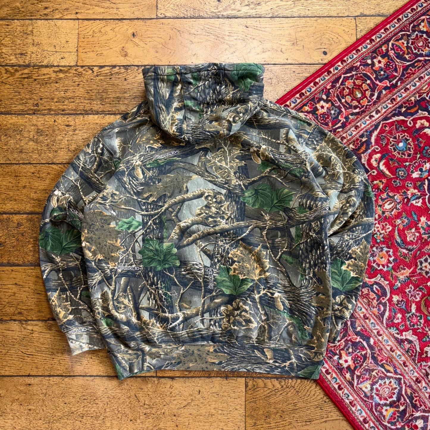 Vintage Realtree Camo Green Hoodie Sweatshirt - L