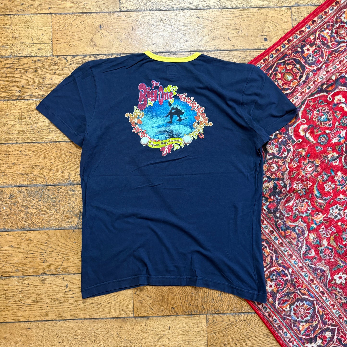 Vintage Energie Surfwear Navy Ringer Graphic T-Shirt - M