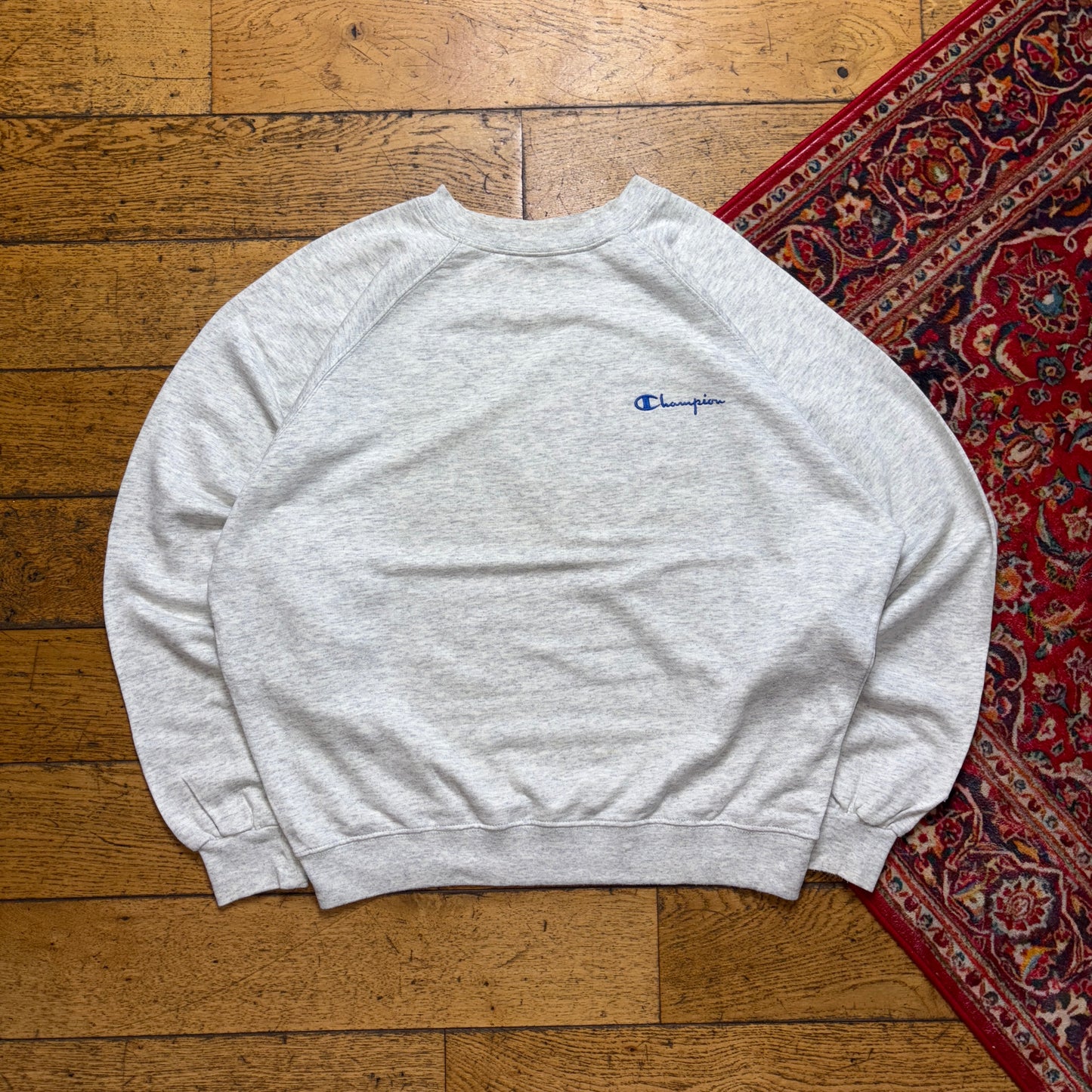 Vintage Champion Grey Embroidered Boxy Sweatshirt - XL