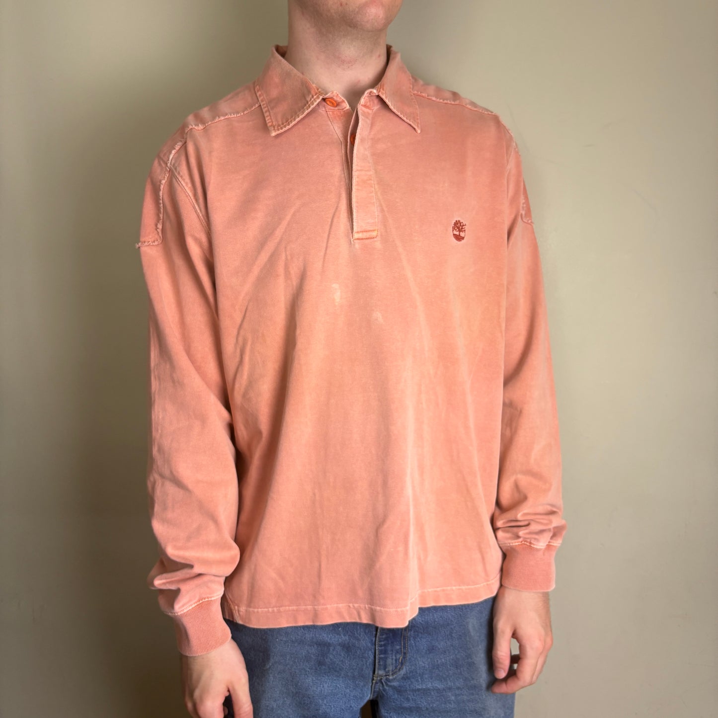 Vintgae Timberland Pink Rugby Polo Shirt - XL
