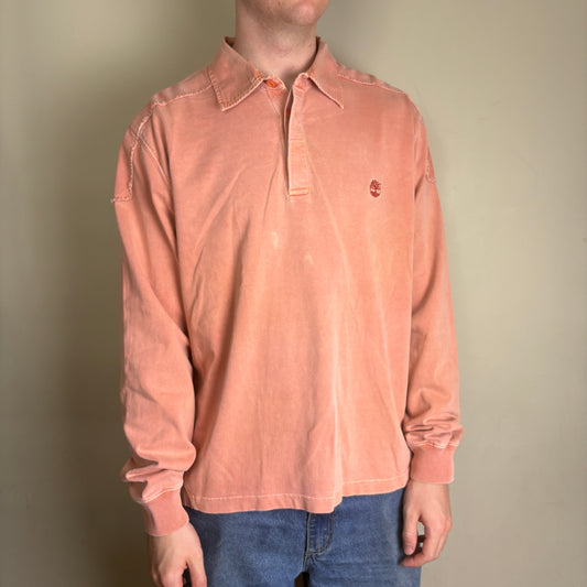 Vintgae Timberland Pink Rugby Polo Shirt - XL