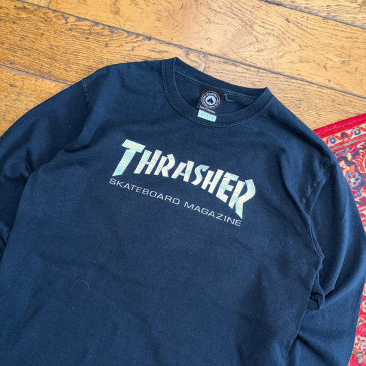 Vintage Thrasher Black Skate Long Sleeve Graphic T-Shirt - S