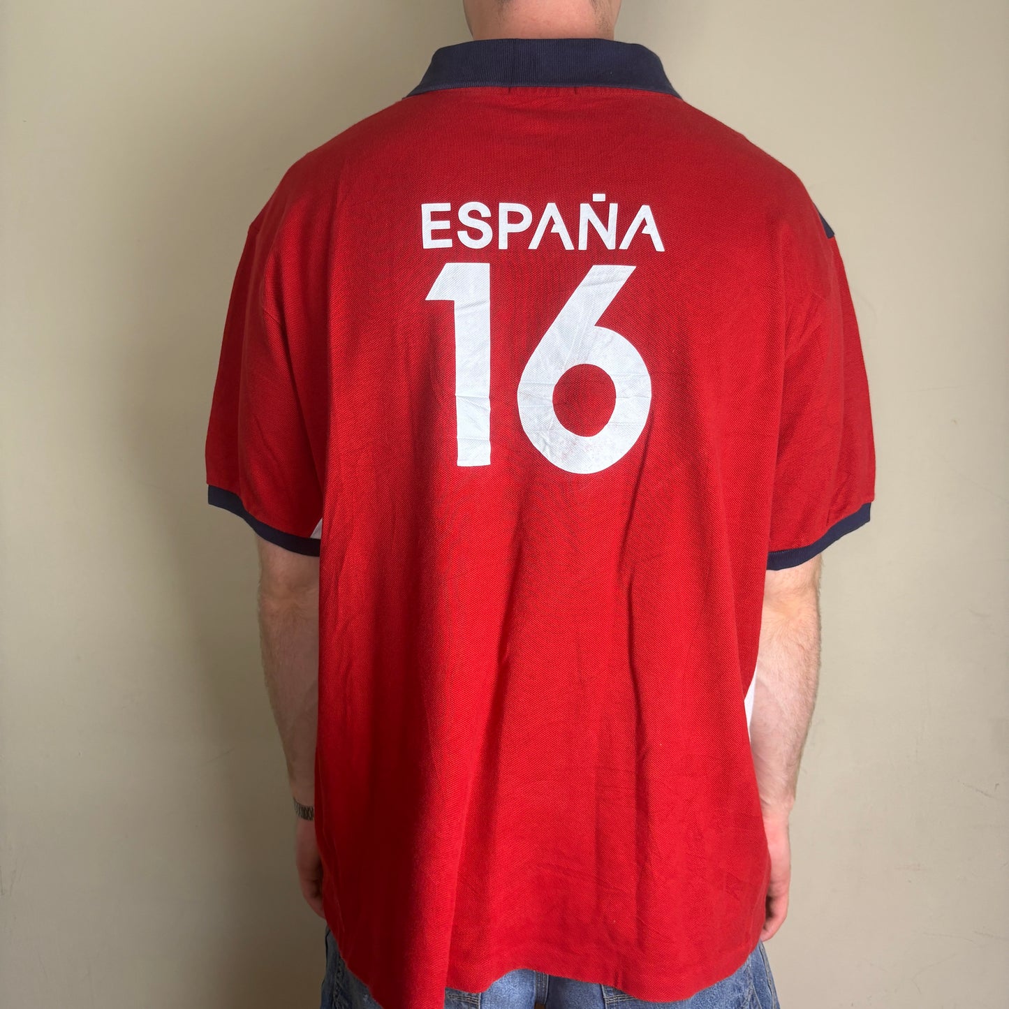 Vintage Ralph Lauren Spain Big Pony Chief Keef Red Polo Shirt - XL