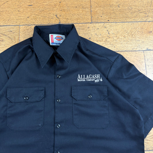 Vintage Dickies Black Short Sleeve Embroidered Workwear Shirt - L